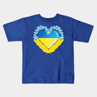 Heart of Ukraine. Flag of Ukraine. Ukraine for peace. Kids T-Shirt